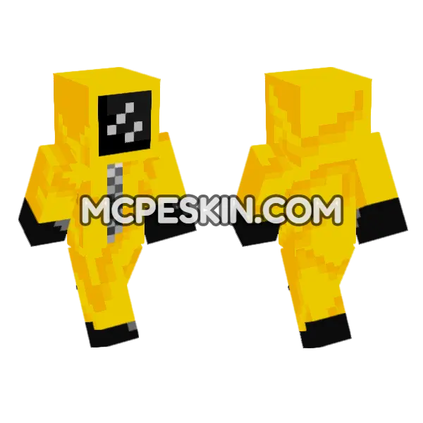 Yellow Hoodie Skin Minecraft Bedrock skin, front and back