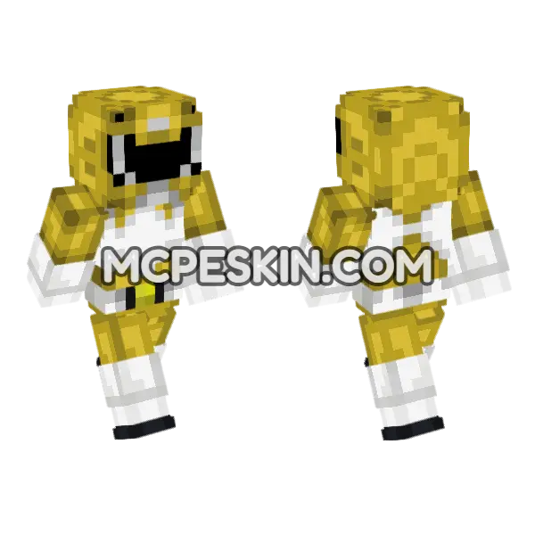 Yellow Ranger Minecraft Bedrock skin, front and back