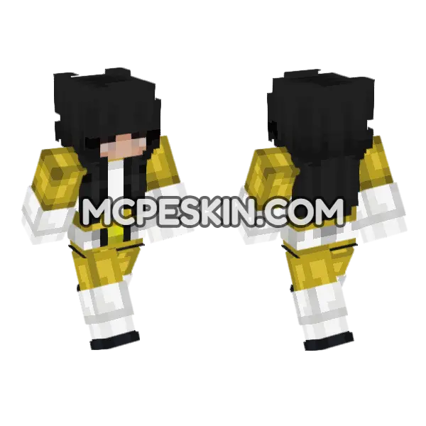 Yellow Ranger Skin Minecraft Bedrock skin, front and back