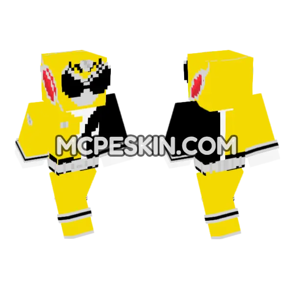 Yellow Ranger SPD Minecraft Bedrock skin, front and back