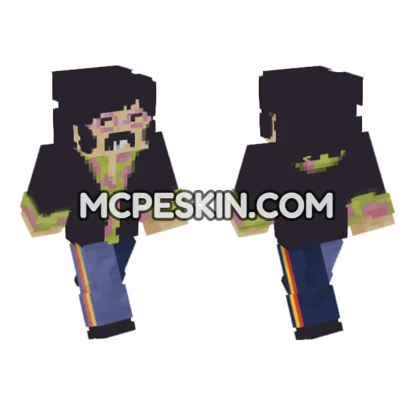 Yellow Submarine Minecraft Bedrock skin, front and back