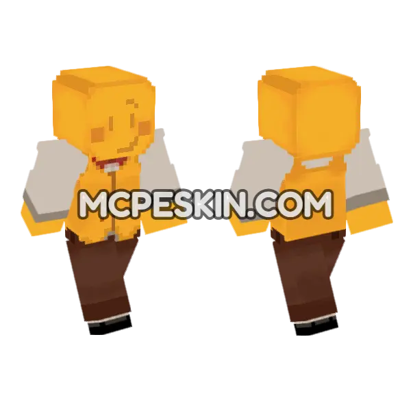 Yellow Sun Character Minecraft Bedrock skin, front and back