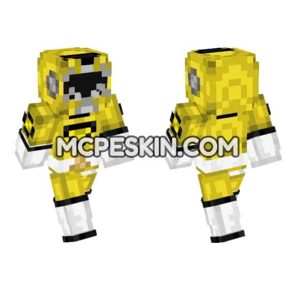 Yellow Turbo Ranger Minecraft Bedrock skin, front and back