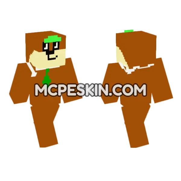 Yogi Bear Skin Minecraft Bedrock skin, front and back
