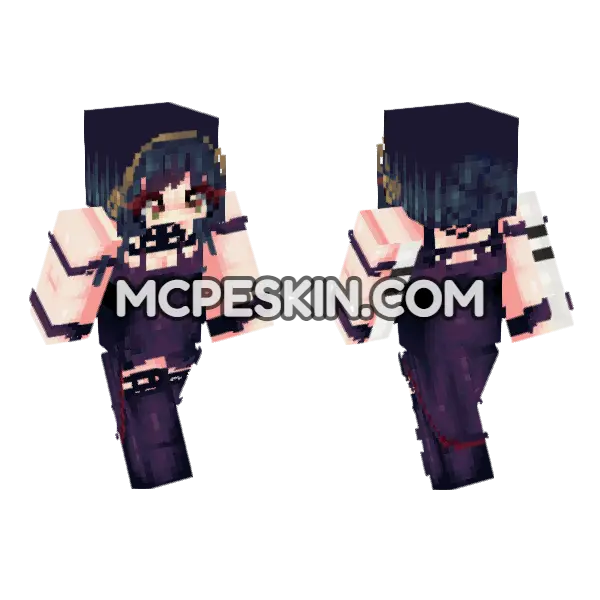 Yor Forger Minecraft Bedrock skin, front and back