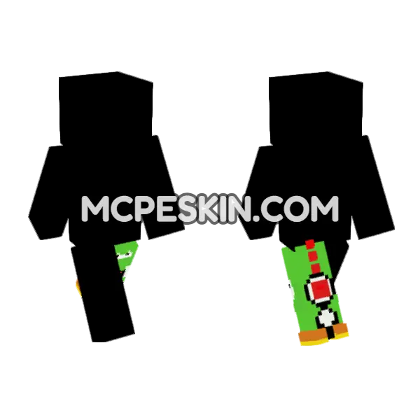 Yoshi Mario Leg Skin Minecraft Bedrock skin, front and back