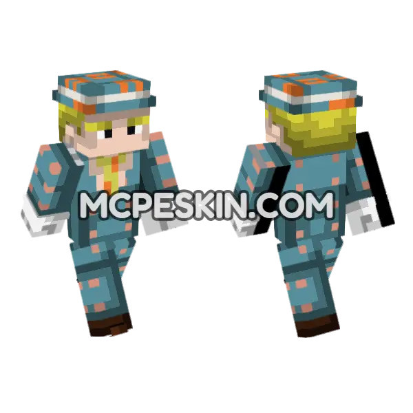 Yoshikage Kira Deadman Questions Minecraft Bedrock skin, front and back