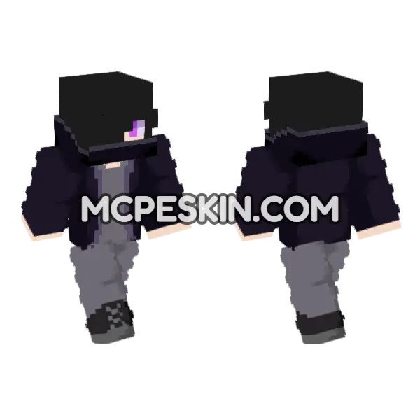 Zane Afton Purple Guy Minecraft Bedrock skin, front and back