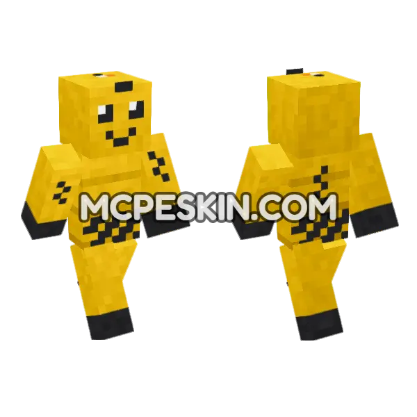 Zappy Yellow Outfit Minecraft Bedrock skin, front and back