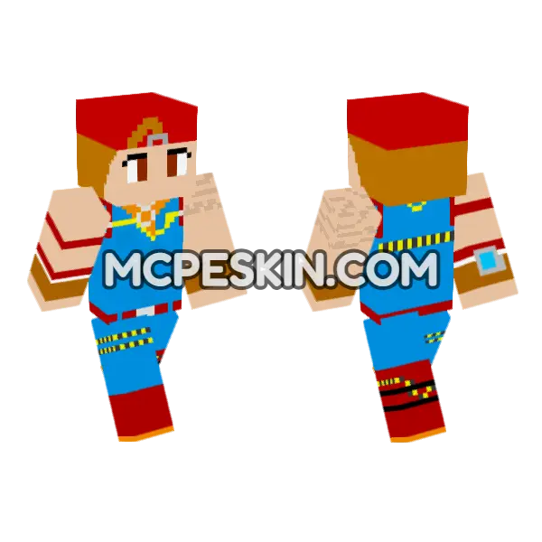 Zelda Breath Of Wild Minecraft Bedrock skin, front and back