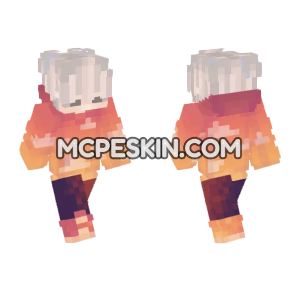 Zenitsu Agatsuma Skin Minecraft Bedrock skin, front and back