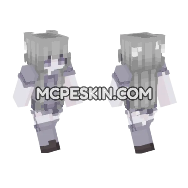Ziggy Grey Outfit Minecraft Bedrock skin, front and back