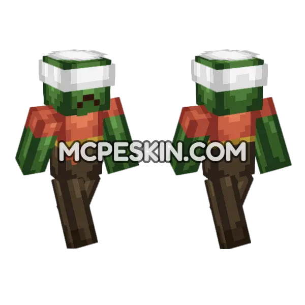 Zombie Farmer Sausage Minecraft Bedrock skin, front and back