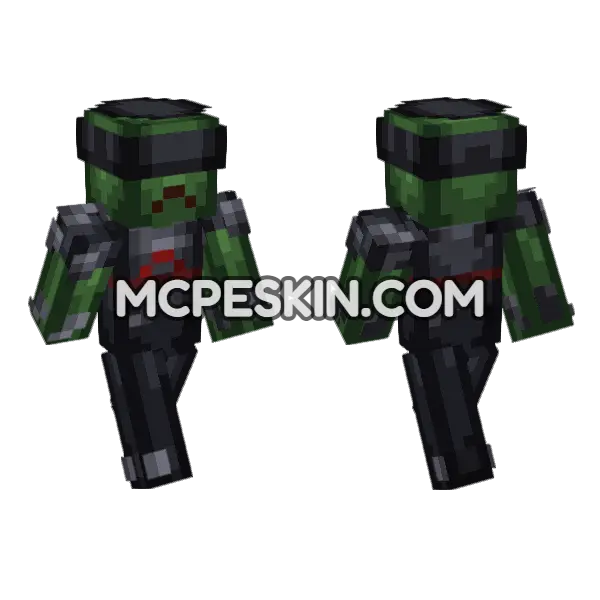 Zombie Farmer Warrior Minecraft Bedrock skin, front and back