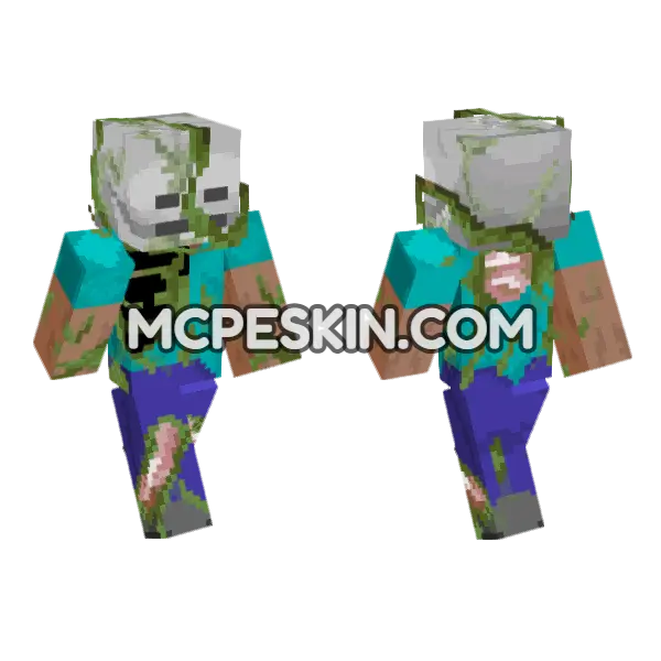 Zombie Skin Minecraft Bedrock skin, front and back