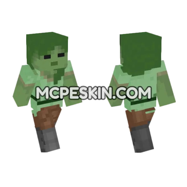 Zombie Skin Minecraft Bedrock skin, front and back