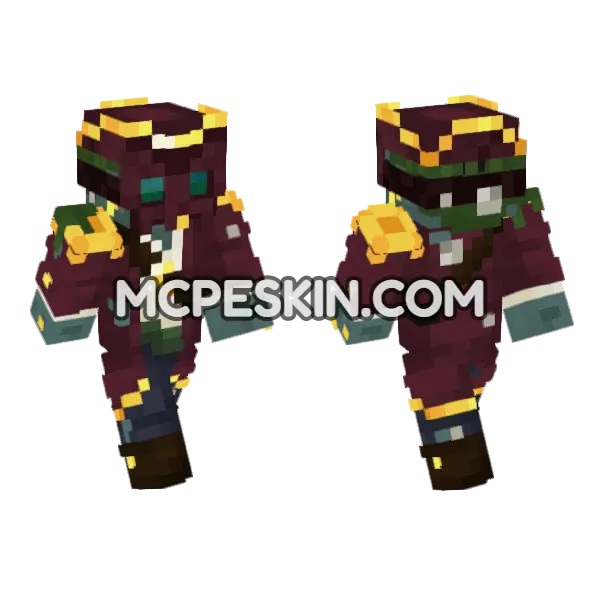 Zombie Skin Minecraft Bedrock skin, front and back