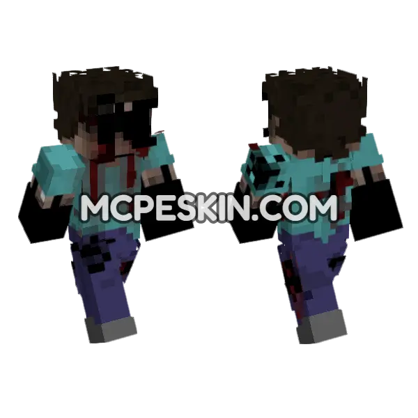 Zombie Skin Minecraft Bedrock skin, front and back