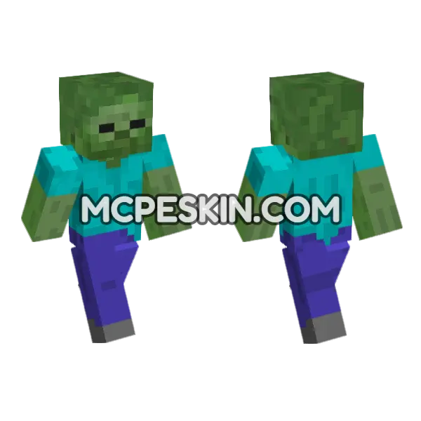 Zombie Skin Minecraft Bedrock skin, front and back
