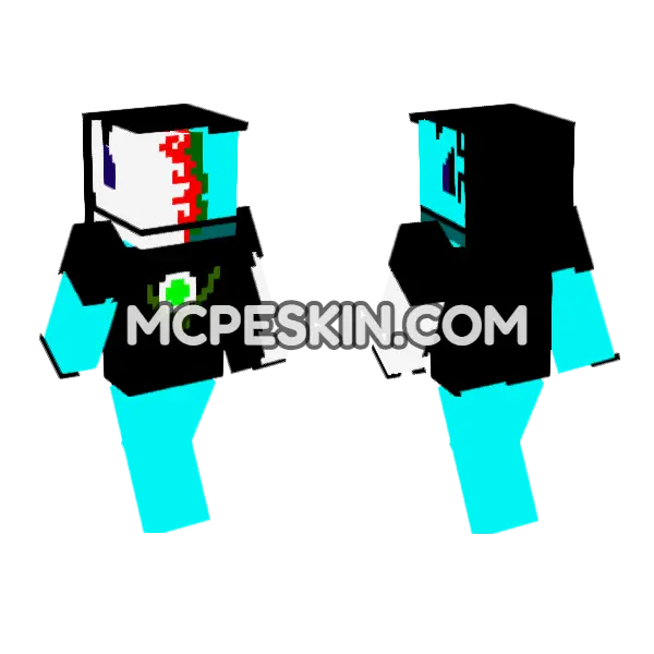 Zombified Infected Witch Minecraft Bedrock skin, front and back